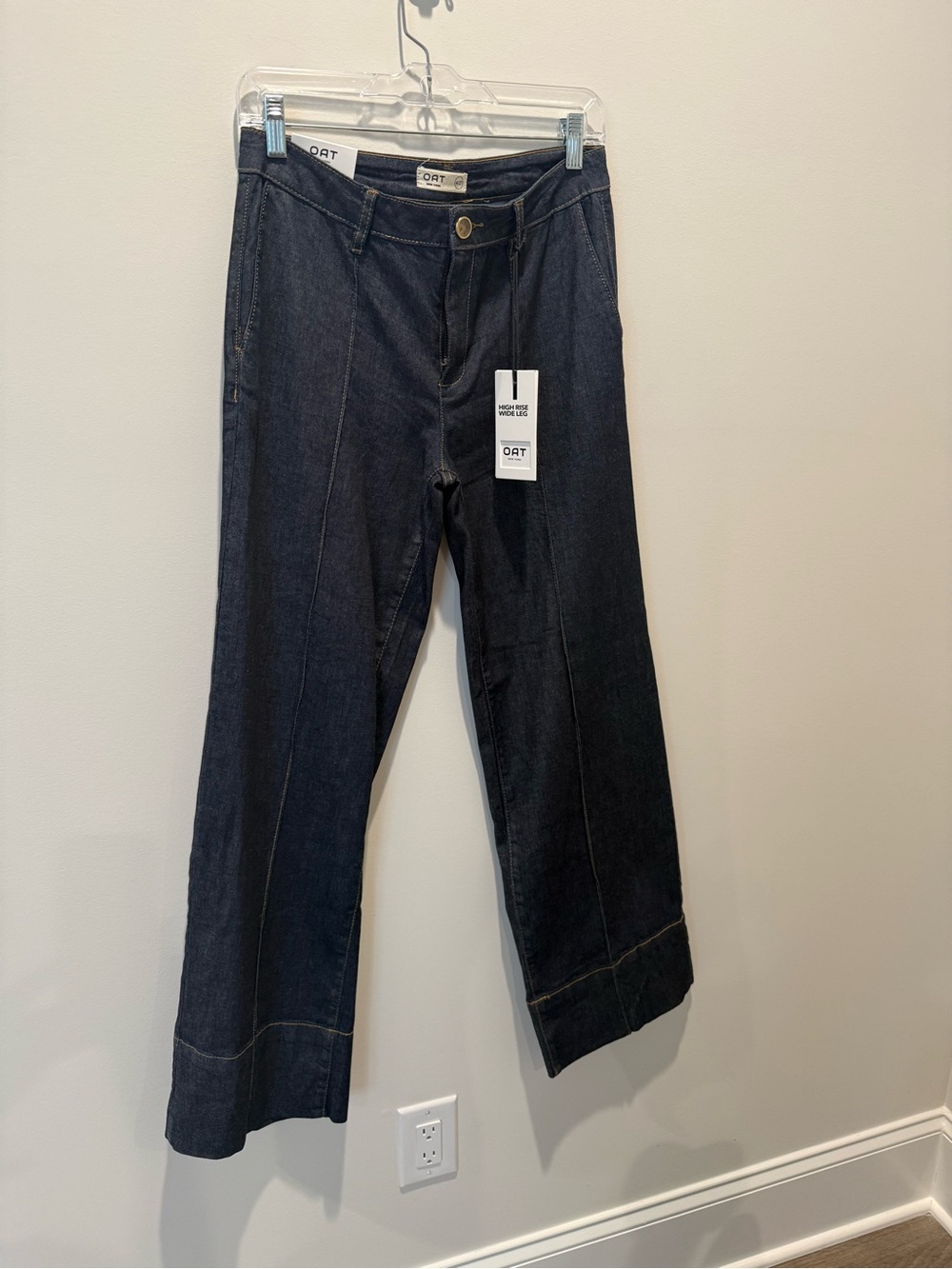 Jeans by Oat New York in Dark Denim, High Rise, Wide Leg Sz 4/27 NWT